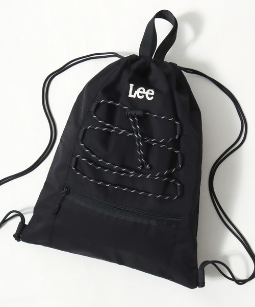 Lee(リー)の「Lee/リー ロゴ ワンポイント刺繍 2Way ドローコード ナップサック/巾着バッグ/バックパック リュックサック/トートバッグ/レディース メンズ(バックパック/リュック・レディース・ベージュ/ライトグレー/ブラック・FREE)」の1枚目の写真