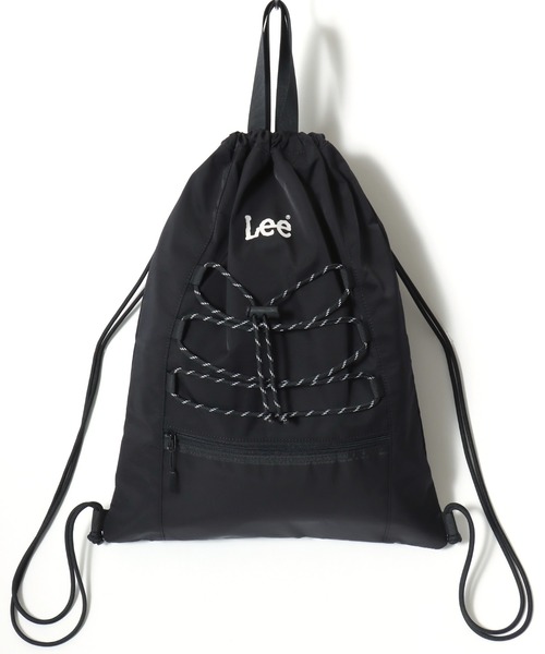 Lee(リー)の「Lee/リー ロゴ ワンポイント刺繍 2Way ドローコード ナップサック/巾着バッグ/バックパック リュックサック/トートバッグ/レディース メンズ(バックパック/リュック・レディース・ベージュ/ライトグレー/ブラック・FREE)」の4枚目の写真