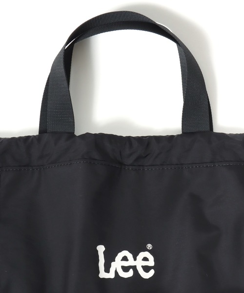 Lee(リー)の「Lee/リー ロゴ ワンポイント刺繍 2Way ドローコード ナップサック/巾着バッグ/バックパック リュックサック/トートバッグ/レディース メンズ(バックパック/リュック・レディース・ベージュ/ライトグレー/ブラック・FREE)」の10枚目の写真