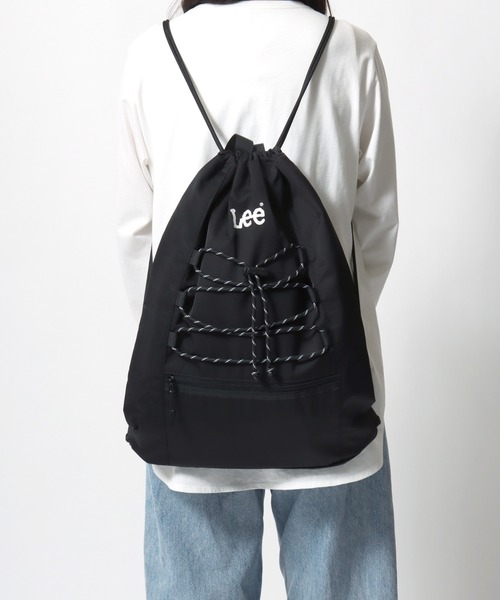 Lee(リー)の「Lee/リー ロゴ ワンポイント刺繍 2Way ドローコード ナップサック/巾着バッグ/バックパック リュックサック/トートバッグ/レディース メンズ(バックパック/リュック・レディース・ベージュ/ライトグレー/ブラック・FREE)」の21枚目の写真