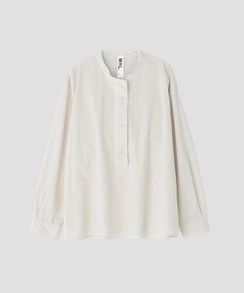 MHL.（エムエイチエル）の「COMPACT COTTON POPLIN SHIRT（シャツ/ブラウス・レディース・ホワイト系その他3/グリーン系その他5・1/2）」の16枚目の写真