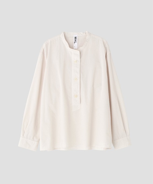 MHL.（エムエイチエル）の「COMPACT COTTON POPLIN SHIRT（シャツ/ブラウス・レディース・ホワイト系その他3/グリーン系その他5・1/2）」の6枚目の写真