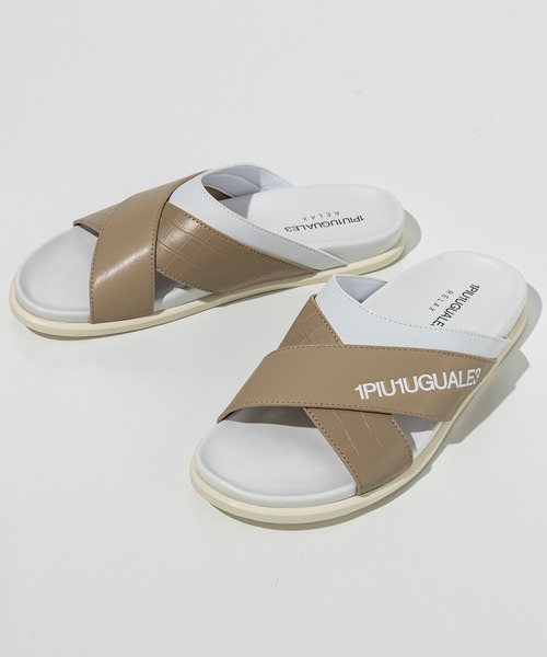 1PIU1UGUALE3 RELAX (ウノピゥウノウグァーレトレ リラックス)の「1PIU1UGUALE3 RELAX(ウノピゥウノウグァーレトレ リラックス)クロスストラップサンダル(サンダル・メンズ・ホワイト/ブラック・28/27/26/25)」の11枚目の写真