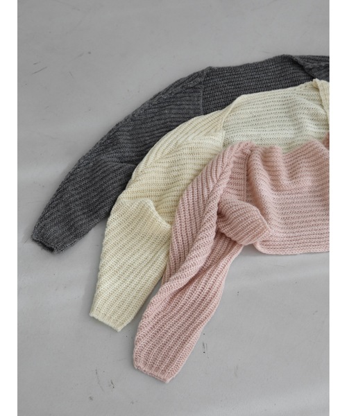 Katrin TOKYO(カトリーントーキョー)の「knit short bolero(カーディガン/ボレロ・レディース・グレー/アイボリー/ピンク・XS/FREE)」の5枚目の写真
