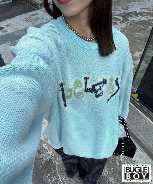 CIAOPANIC（チャオパニック）の「【BUGLE BOY/ビューグル ボーイ】フェードニット（ニット/セーター・レディース・グレー/ブラック/サックスブルー・FREE）」の3枚目の写真