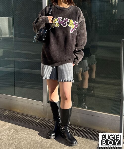 CIAOPANIC（チャオパニック）の「【BUGLE BOY/ビューグル ボーイ】フェードニット（ニット/セーター・レディース・グレー/ブラック/サックスブルー・FREE）」の8枚目の写真