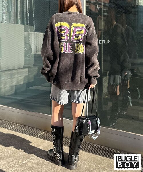 CIAOPANIC（チャオパニック）の「【BUGLE BOY/ビューグル ボーイ】フェードニット（ニット/セーター・レディース・グレー/ブラック/サックスブルー・FREE）」の10枚目の写真