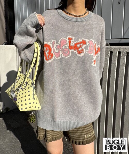 CIAOPANIC（チャオパニック）の「【BUGLE BOY/ビューグル ボーイ】フェードニット（ニット/セーター・レディース・グレー/ブラック/サックスブルー・FREE）」の12枚目の写真