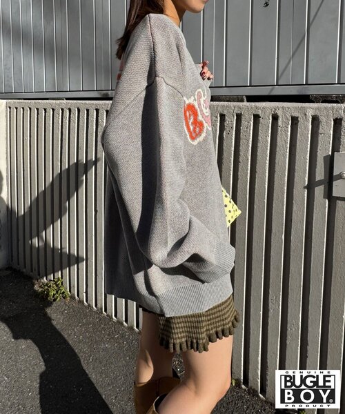 CIAOPANIC（チャオパニック）の「【BUGLE BOY/ビューグル ボーイ】フェードニット（ニット/セーター・レディース・グレー/ブラック/サックスブルー・FREE）」の13枚目の写真