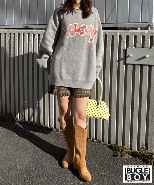 CIAOPANIC（チャオパニック）の「【BUGLE BOY/ビューグル ボーイ】フェードニット（ニット/セーター・レディース・グレー/ブラック/サックスブルー・FREE）」の15枚目の写真