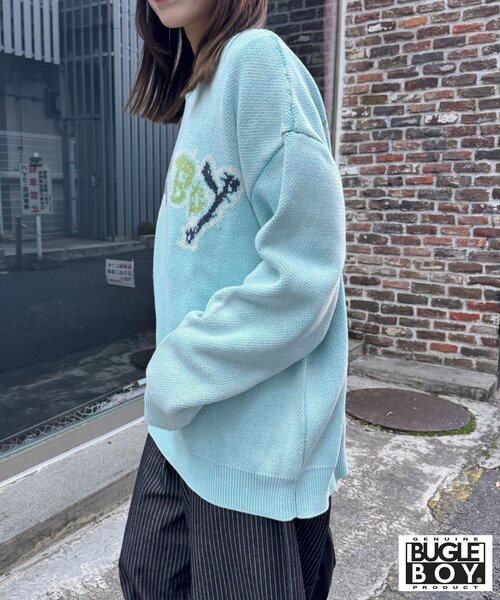 CIAOPANIC（チャオパニック）の「【BUGLE BOY/ビューグル ボーイ】フェードニット（ニット/セーター・レディース・グレー/ブラック/サックスブルー・FREE）」の19枚目の写真