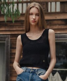 ツーウェイボタンニットベスト_BLACK