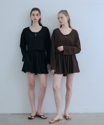 ODER（オディエール）の「[SET]_ラブリーラッフルスリーセットアップ-ブラック（ワンピース）」