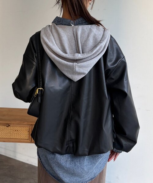 Chez toi（シェトワ）の「ノーカラーバルーンブルゾン（ブルゾン・レディース・アイボリー/ブラック/ベージュ・FREE）」の18枚目の写真