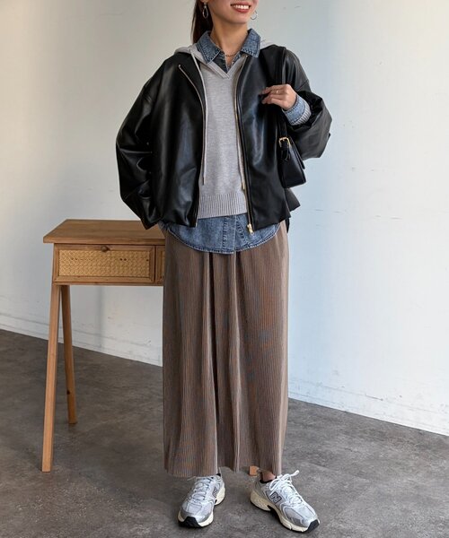 Chez toi（シェトワ）の「ノーカラーバルーンブルゾン（ブルゾン・レディース・アイボリー/ブラック/ベージュ・FREE）」の20枚目の写真