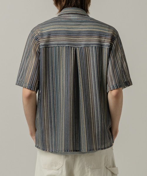 CASPER JOHN(キャスパージョン)の「Stripe lace shirts/ストライプレースシャツ(シャツ/ブラウス・メンズ・ネイビー/ベージュ/ピンク/ホワイト・LARGE/MEDIUM/SMALL/X-SMALL)」の22枚目の写真