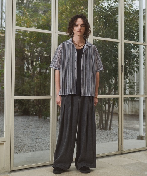 CASPER JOHN(キャスパージョン)の「Stripe lace shirts/ストライプレースシャツ(シャツ/ブラウス・メンズ・ネイビー/ベージュ/ピンク/ホワイト・LARGE/MEDIUM/SMALL/X-SMALL)」の7枚目の写真