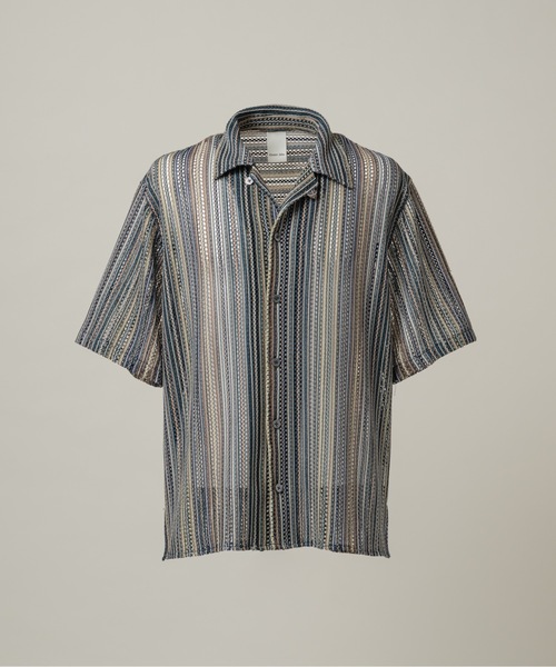 CASPER JOHN(キャスパージョン)の「Stripe lace shirts/ストライプレースシャツ(シャツ/ブラウス・メンズ・ネイビー/ベージュ/ピンク/ホワイト・LARGE/MEDIUM/SMALL/X-SMALL)」の19枚目の写真