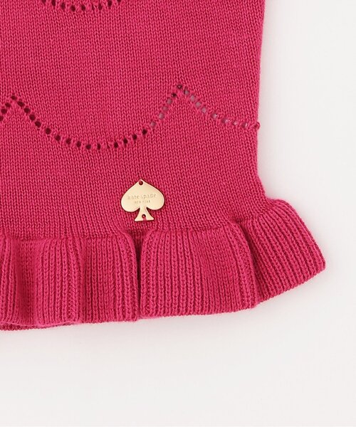 kate spade new york kids(ケイトスペードニューヨーク)の「袖フリルスカラップ透かしカーディガン(カーディガン/ボレロ・キッズ・オフホワイト/チェリーピンク・L(150-160cm)/M(130-140cm)/90-100cm/S(110-120cm))」の6枚目の写真