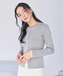 VIS | バイカラークルーネックカーディガン(カーディガン/ボレロ)