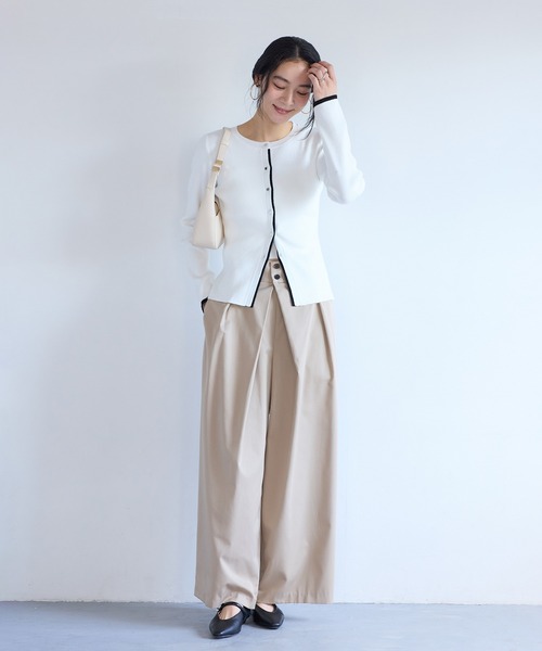 VIS（ビス）の「バイカラークルーネックカーディガン（カーディガン/ボレロ・レディース・グレー系その他/ホワイト系その他/ブルー系その他・FREE）」の17枚目の写真