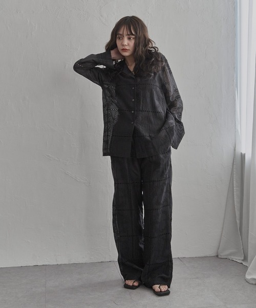 notch.(ノッチ)の「パッチワーク風刺繍パンツ(その他パンツ・レディース・オフホワイト/ブラック/その他1/ブラウン・M)」の18枚目の写真