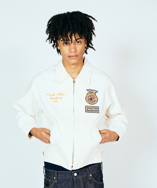 THRIFTY LOOK(スリフティールック)の「THRIFTY LOOK / スリフティールック SWEET HEART FFA JACKET FFAジャケット 刺繍 コーディロイジャケット(ブルゾン・メンズ・ホワイト・LARGE/MEDIUM)」の19枚目の写真