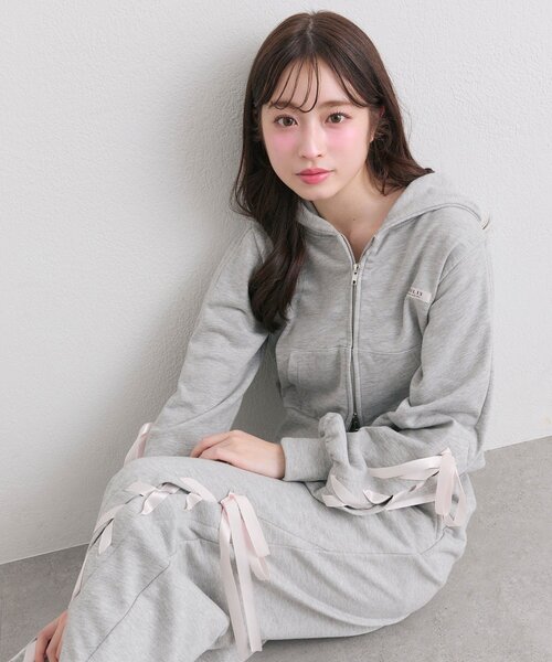 OLIVE BRANCH ANOTHER グレーパーカー Olive OF STATES DIVIDED des 「セットアップ対応」レース パーカー OLIVE トップス