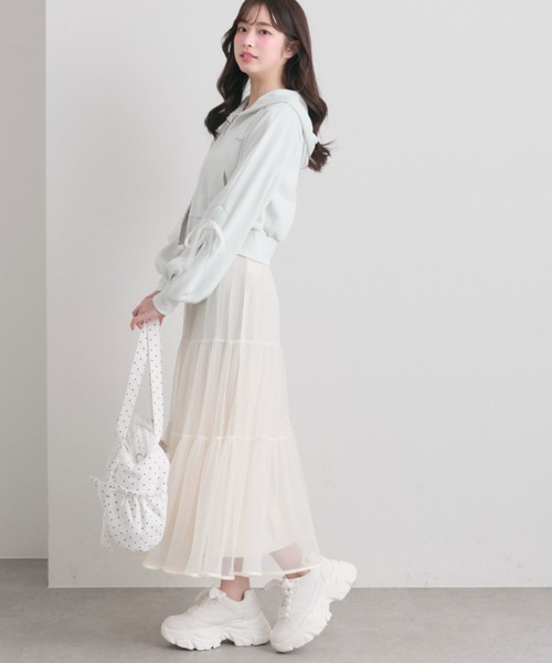 OLIVE des OLIVE（オリーブデオリーブ）の「袖レースアップジップパーカー（パーカー・レディース・トップグレー/ピンク/ミント・FREE）」の14枚目の写真