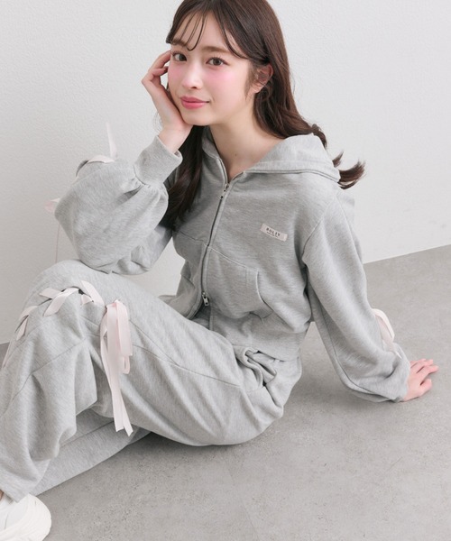 OLIVE des OLIVE（オリーブデオリーブ）の「袖レースアップジップパーカー（パーカー・レディース・トップグレー/ピンク/ミント・FREE）」の17枚目の写真