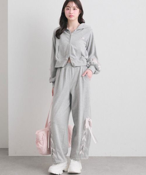 OLIVE des OLIVE（オリーブデオリーブ）の「袖レースアップジップパーカー（パーカー・レディース・トップグレー/ピンク/ミント・FREE）」の21枚目の写真