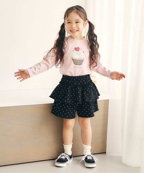 apres les cours（アプレレクール）の「【WEB限定】カットソーフリルキュロット_ジュニア対応（その他パンツ・キッズ・ピンク/その他3/ブラック/グレー・140/130/120/110/100/90/80）」の5枚目の写真