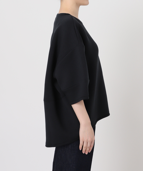 B.C STOCK（ベーセーストック）の「《追加4》手洗い可 / ダンボールハーフスリーブプルオーバー（Tシャツ/カットソー・レディース・ブラウン/ホワイト/カーキ/チャコールグレー/ネイビー/スミクロ/イエロー・FREE）」の15枚目の写真