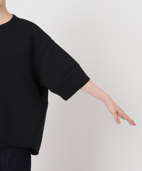 B.C STOCK（ベーセーストック）の「《追加4》手洗い可 / ダンボールハーフスリーブプルオーバー（Tシャツ/カットソー・レディース・ブラウン/ホワイト/カーキ/チャコールグレー/ネイビー/スミクロ/イエロー・FREE）」の16枚目の写真