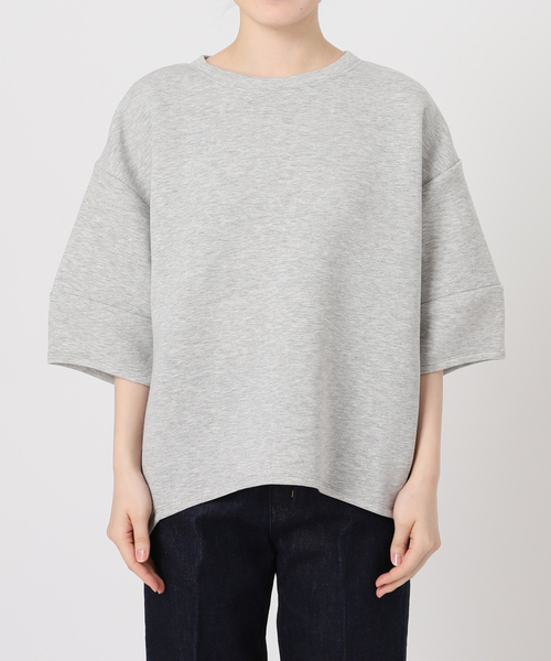 B.C STOCK（ベーセーストック）の「《追加4》手洗い可 / ダンボールハーフスリーブプルオーバー（Tシャツ/カットソー・レディース・ブラウン/ホワイト/カーキ/チャコールグレー/ネイビー/スミクロ/イエロー・FREE）」の20枚目の写真