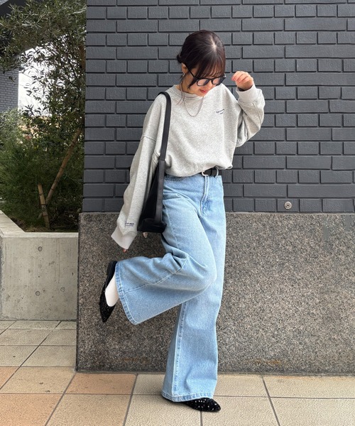 ISOOK（アイスー）の「【ISOOK / アイスー】ポケットレースストレートデニム / デニムパンツ デザインデニム ヴィンテージ風 古着風 色褪せ加工 ストレート フルレングス ウエストゴム ブルー ライトブルー ZOZOTOWN限定（デニムパンツ・レディース・ブルー/ライトブルー・FREE）」の12枚目の写真