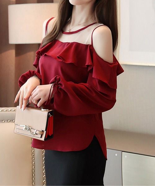 AMAJI(アマジ)の「オープンショルダーシアープルオーバー(その他トップス・レディース・ブラック/レッド・LARGE/MEDIUM/SMALL/X-LARGE)」の6枚目の写真