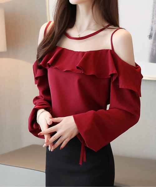 AMAJI(アマジ)の「オープンショルダーシアープルオーバー(その他トップス・レディース・ブラック/レッド・LARGE/MEDIUM/SMALL/X-LARGE)」の7枚目の写真