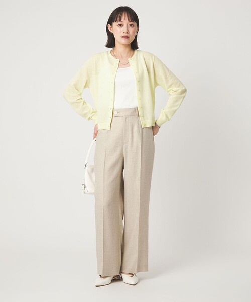 green label relaxing(グリーンレーベルリラクシング)の「ハニカム クロップド ニット カーディガン(カーディガン/ボレロ・レディース・ライトブルー/ダークブラウン/ライトグレー/イエロー・FREE)」の8枚目の写真