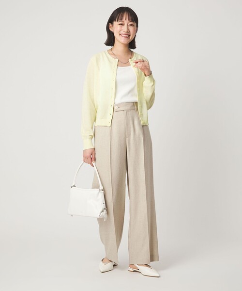 green label relaxing(グリーンレーベルリラクシング)の「ハニカム クロップド ニット カーディガン(カーディガン/ボレロ・レディース・ライトブルー/ダークブラウン/ライトグレー/イエロー・FREE)」の9枚目の写真