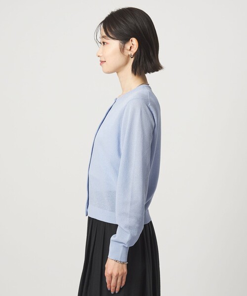 green label relaxing(グリーンレーベルリラクシング)の「ハニカム クロップド ニット カーディガン(カーディガン/ボレロ・レディース・ライトブルー/ダークブラウン/ライトグレー/イエロー・FREE)」の13枚目の写真