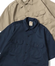 Dickies/ディッキーズ 1574 SS Work Shirt/オーバーサイズ TCツイル 無地 ワークシャツ/半袖シャツ/レディース メンズ