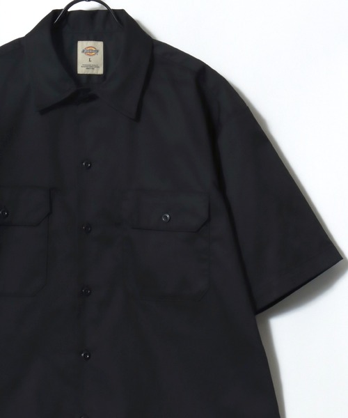 Dickies（ディッキーズ）の「Dickies/ディッキーズ 1574 SS Work Shirt/オーバーサイズ TCツイル 無地 ワークシャツ/半袖シャツ/レディース メンズ（シャツ/ブラウス・メンズ・ブラック/ベージュ/チャコールグレー/ネイビー・M/L/XL）」の5枚目の写真