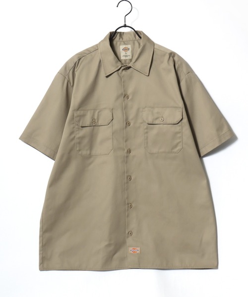 Dickies（ディッキーズ）の「Dickies/ディッキーズ 1574 SS Work Shirt/オーバーサイズ TCツイル 無地 ワークシャツ/半袖シャツ/レディース メンズ（シャツ/ブラウス・メンズ・ブラック/ベージュ/チャコールグレー/ネイビー・M/L/XL）」の13枚目の写真