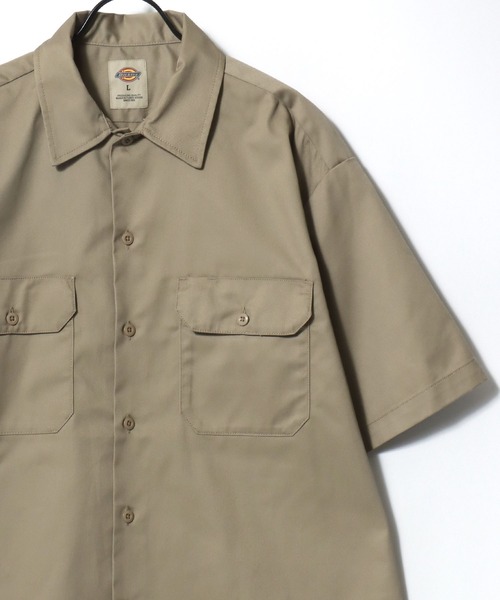 Dickies（ディッキーズ）の「Dickies/ディッキーズ 1574 SS Work Shirt/オーバーサイズ TCツイル 無地 ワークシャツ/半袖シャツ/レディース メンズ（シャツ/ブラウス・メンズ・ブラック/ベージュ/チャコールグレー/ネイビー・M/L/XL）」の7枚目の写真
