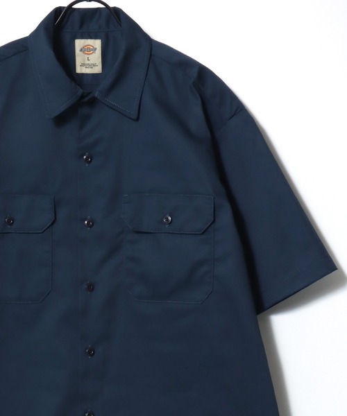 Dickies（ディッキーズ）の「Dickies/ディッキーズ 1574 SS Work Shirt/オーバーサイズ TCツイル 無地 ワークシャツ/半袖シャツ/レディース メンズ（シャツ/ブラウス・メンズ・ブラック/ベージュ/チャコールグレー/ネイビー・M/L/XL）」の8枚目の写真
