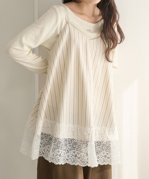 apres jour clair】アソートレースレースキャミチュニック（チュニック