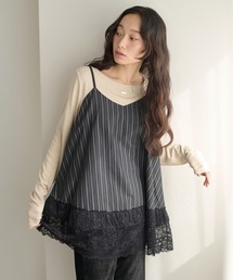 apres jour clair（アプレジュールクレア）の「【apres jour clair】アソートレースレースキャミチュニック（チュニック）」