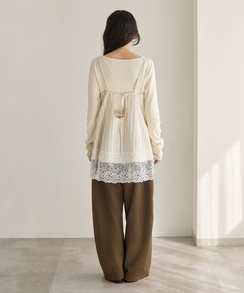apres jour clair（アプレジュールクレア）の「【apres jour clair】アソートレースレースキャミチュニック（チュニック・レディース・オフホワイト/アイボリー/ブラック・X-LARGE/フリー）」の6枚目の写真