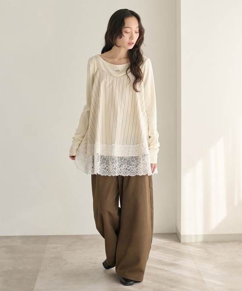 apres jour clair（アプレジュールクレア）の「【apres jour clair】アソートレースレースキャミチュニック（チュニック・レディース・オフホワイト/アイボリー/ブラック・X-LARGE/フリー）」の8枚目の写真